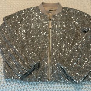 Ann Taylor Loft Sequin bomber jacket.